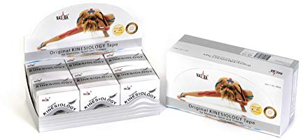 Nasara Original Kinesiologisches Physio Sport Tape: 6er Box mit 6 Tapes für Sport und Medizin inkl. gratis Videoanleitungen, Rollengröße 5cm x 5m, weiss