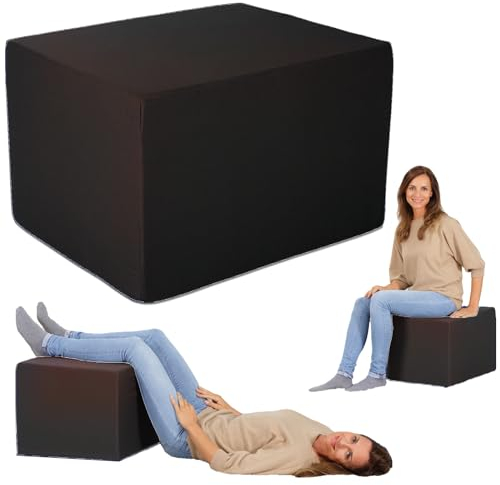 ELONEO Bandscheibenwürfel, Stufenlagerungswürfel zur Stufenlagerung, Stufenbett mit Bezug, Fitness Würfel, Schaumstoff, 40 x 50 x 50 cm