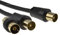 kenable RF TV Freeview Plug to Plug Black Aerial Lead Cable Coupler 0.5m 50cm [0.5 metres]