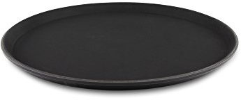 Tuffgrip Super Plastic Rubberized Anti-Skid, Non-Slip Food Tray, Round, 14 / 35cm Diameter, Black