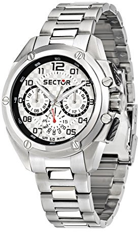 Sector Herren Analog ohne Smart Watch Armbanduhr mit Edelstahl Armband R3253581003
