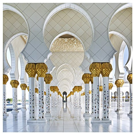 Bilderwelten Papier peint intissé - Mosque in Abu Dhabi - Mural Carré papier peint photo intissé tableau mural photo 3D mural, Dimension HxL: 192cm x 192cm