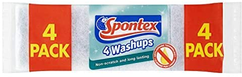 Spontex Washups Non Scratch Sponge Scourers, Pack of 4