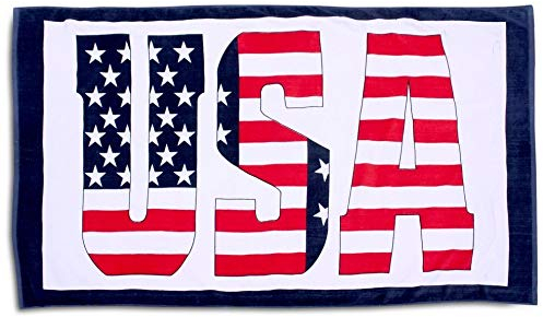 Serviette de bain - Serviette de plage - Serviette de sauna - Logo USA - 100 % coton - 175 x 100 cm