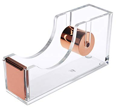 LANGING Design Office Schreibtisch-Klebebandabroller transparent roségold, Acryl, Manuell, XCUK3301, TAPE_LABEL_DISPENSER, Klebebandabroller, 52171414031, 202857031