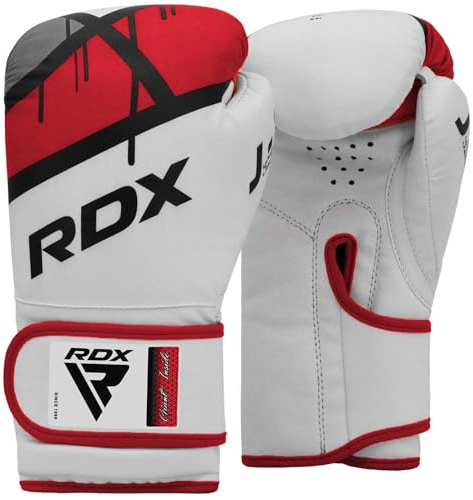 RDX Kids Boxing Gloves, Junior Training Mitts, Maya Hide Leather Ventilated Palm, Muay Thai Sparring MMA Kickboxing, Punch Bag Speed Ball Focus Pads Punching Workout, Youth Games Fun