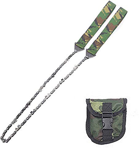 Survival Chain Saw 103cm Foldable Manual ChainSaw Emergency Pocket Gear Camping Tool for Outdoors (Camouflage)