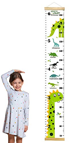 Messlatte Kinder cm und Füße Dual Scale Dinosaurier-Wachstumstabelle Kinderwandhöhen-Messdiagramm 50-180 cm