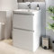 Affine® 600mm Vanity Unit Wash Basin Sink Bathroom Floor Standing Storage Cabinet Cupboard Cloakroom, Soft Close Drawers, White Gloss