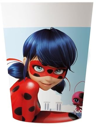 Procos Miraculous Ladybug 92858 Reusable Cups 230 ml Capacity Reusable Party Tableware Set of 2