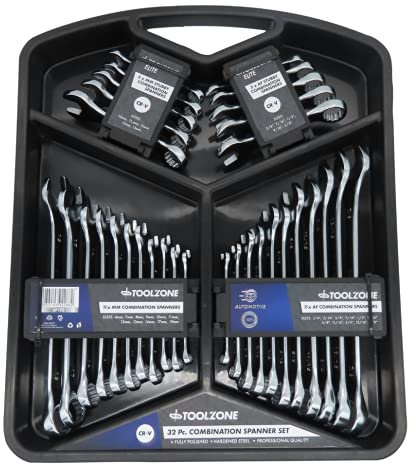 Toolzone Elite 32pc Spanner Set MM/AF Stubby and Standard Combination SP173