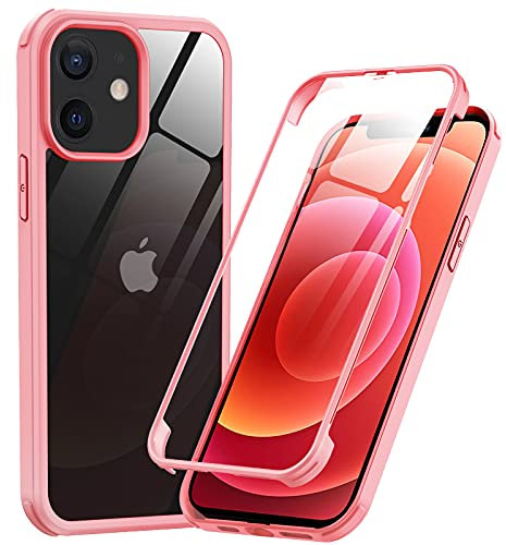 Phoneaura kompatibel mit iPhone 12/12 Pro vorne und hinten 360 Grad Glas Handyhülle Fullcover Zwei Seiten Ganzkörper Case mit Zwei Panzerfolien (Vollschutz, Komplettschutz, Displayschutz)