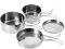 4Pcs Camping Cookware Set, Portable Stainless Steel Camping Cookware Mess Kit Outdoor Camping Cookware Kit Lightweight Pot for 2-3 People Kids Outdoor Camping Hiking Backpacking Travel