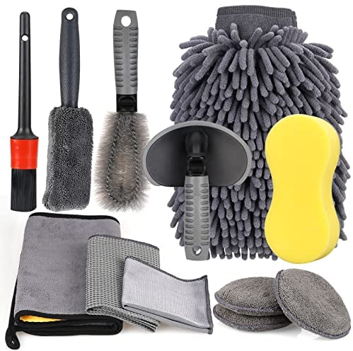 Auto Autopflege Reinigung Set,Autoreinigung set,Auto Pflege Kit,Auto Reiniger Set Außen,Autowäsche Set mit Reifenbürste,Mehrzweck-Reinigungstüchern,für Auto Motorrad Innen und Außen Haushalt Reinigung