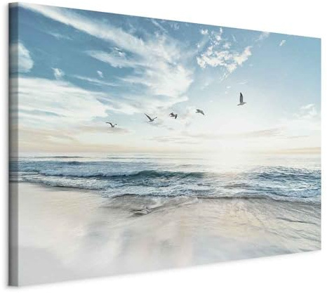 murando - Leinwandbild Vögel Möwen, 60x40 cm, 1-teilig, Schlafzimmer | Hochwertige Leinwand, sofort aufhängbar, ideal fürs Wohn- oder Schlafzimmer, wasserfest und lichtecht, langlebig, stilvoll