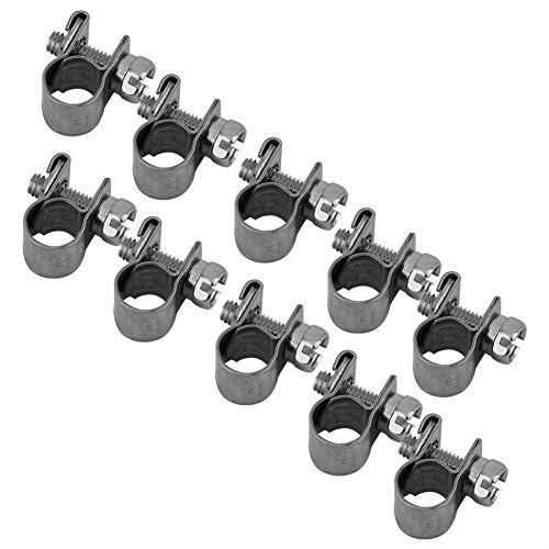 10 Stück Edelstahl-Mini-Kraftstoffleitungs-Schlauchschelle, 6 Mm Bis 20 Mm, Optionale Größe mit Schrauben und Muttern, Schraubklemme, Rohrschelle, Gummi-Schlauchschelle(14-16Mm)