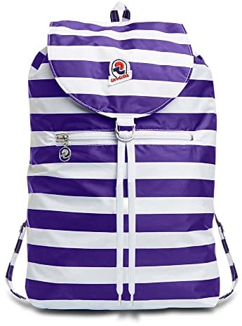Invicta Zaino Minisac Next, Viola, Richiudibile e Tascabile, Viaggio y Tempo Libero, Zainetto Uomo Donna a Righe, Packable