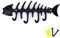 AdoreYourSpace Fish Bones Rustic Cast Iron Key Holder for Wall, Heavy Duty Coat Hooks, Decorative Vintage Key Rack, Key Hooks Wall Mounted with 4 Cast Iron Hooks - Rust Black