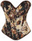 Alivila.Y Fashion Womens Vintage Floral Denim Overbust Corset Bustier Top, Black Short Torso, Medium