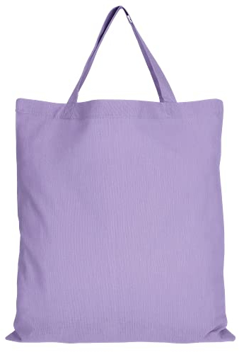 TEXXILLA Baumwolltasche - OEKO-TEX 100 zertifiziert | mit zwei kurzen Henkeln | 38x42cm | Jutebeutel | Einkaufstasche | unbedruckt, Farbe:lavendel