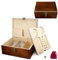 ShineeKee Holz Aufbewahrungsbox Geruchsdicht Mit Rolltablett für Kräuter und Zubehör - Premium Akazie Set Mit Verriegelung (Braun)