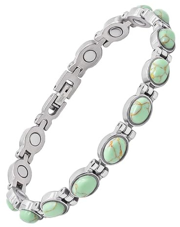 JEROOT Ultra Strength Magnetic Bracelet for Women | 3500-6000 Gauss Neodymium Magnets | Magnetic Therapy Jewelry with Adjustable Tool & Gift Packaging