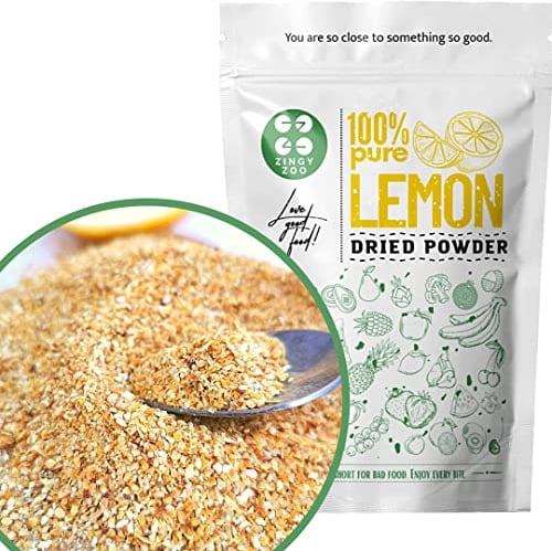 Limone Disidratato | 100% Naturale Frutta Disidratata Scorza Limone | Limone Essiccato Limone Succo | Frutti Disidratati Pura Frutta Secca | Dried Lemon Fruit Powder ZingyZoo (polvere grossolana)