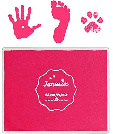 Stempelkissen Mit Baby-Fußabdruck, 12,7 x 10,2 cm Waschbar Ungiftig, Rosa