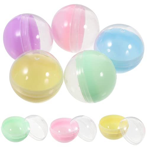 Beavorty 50Pcs Boules Transparentes à Remplir En Couleurs Pastel Pour Distributeur Automatique, Capsules Jouet à Remplir, Conteneurs Ronds Pour Cadeaux Et Rangement, 5cm
