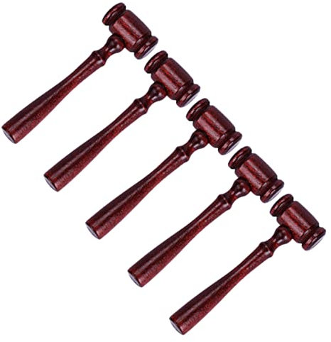TOYANDONA 5pcs Wooden Hammer Judge Gavel Role for Boy Girl Safe Mallet for Creative Play Coordination and Dexterity for Boys and Girls