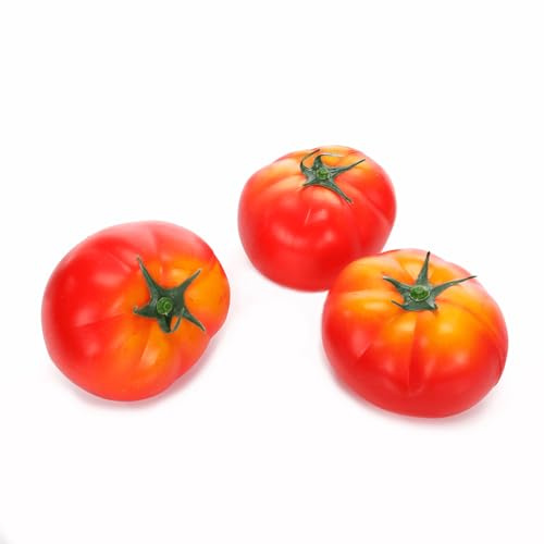 Tomaten Lebensmittel-Attrappe 3 STK Fake Tomaten Deko Tomaten naturgetreue Tomaten Künstliches Gemüse