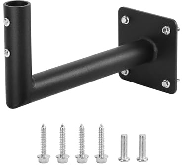 QWORK Steel Weathervane Mount Bracket, Fits up to 3/4'' Rod, 3.25'' Base, Black, Universal