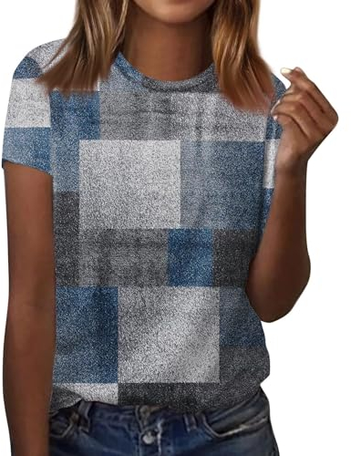 Nachthemd Damen Sexy Weißes Langarmshirt Damen Hippie Tshirt Damen Blumen Bedruckt Rundhals T Shirt Kurzarm Frauen Basic Shirt Leichte Oversized Tshirt Casual Musselin Bluse Longbluse Damen (Blau, M)