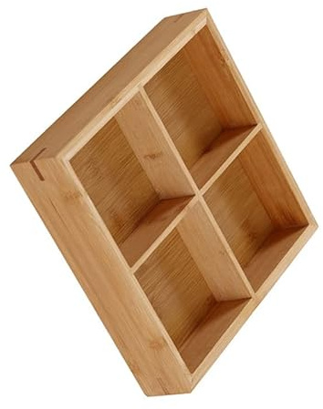 Plateau en Bois divisé, Plateau de Service en Bois, Assiette Multifonctionnelle à Plusieurs Compartiments pour Restaurants de Fondue, Assiette à Sushi pour Restaurant à (4 trous)