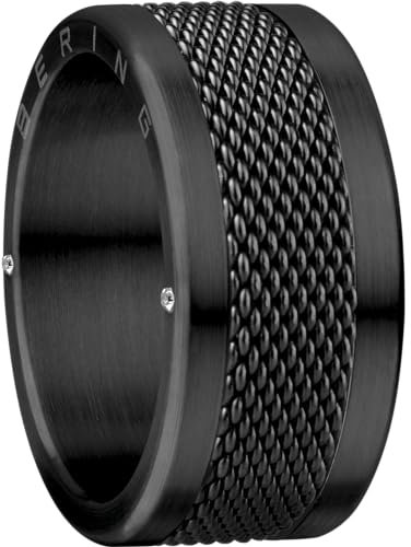 BERING Unisex Ring in schwarz - Arctic Symphony Collection aus Edelstahl - Arve 6