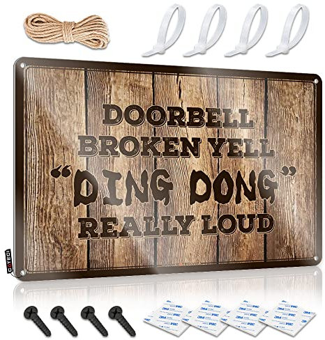 Office Tin Sign Doorbell Broken Yell Ding Dong Really Loud Sign Funny Metal Poster Decor For Man Cave(Size:30X40CM)