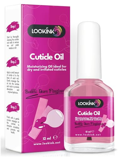 Huile Cuticules Ongles Professionnelle 12 ml -Huile pour Cuticules Parfum Chewing-gum - Hydratante et Nourrissante pour Cuticules de Mains et Pieds -Adoucissant pour Cuticules Ongles