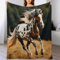 Pferd Decke Flauschig, Super Warme Decke, Hochwertige Wohndecke, Weich & Komfort Flannel Decke, Wolldecke, Sofadecke, Fleecedecke, Tagesdecke（100×130cm）