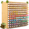 VexNook 144 Slots Bamboo Art Markers Storage Rack – Solid Wood Desk Organiser, Pen Organiser for Various Markers, Brushes, Pen & Pencils, No Assembly Required (with 4 Dinosaur Protectors)