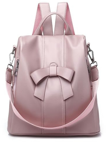 LLCINNORM Zainetto Donna Donne Backpack Anti-Theft Pu La Borsa in Pelle in Pelle, Borse da Golla da Pista da Giorno per Borsetta Casual-Rosa