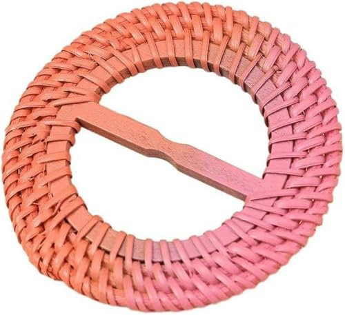 GPRTPL 5/10 Stück Innengröße 50 mm Regenbogen-Farbverlauf-Web-Hüftschnalle aus Holz für Damen-Taschengurt, Seidenschal, T-Shirt, Krawattenklammern, Stil 3, Einheitsgröße