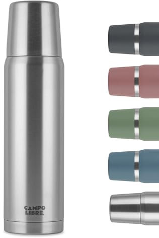 Campo Libre. Jaco® Thermoskanne 1L, 750ml, 500ml I Thermos mit Becher I Unsere Thermosflasche mind. 24h heiß I Isolierkanne mit Doppelwandisolierung ist zu 100% auslaufsicher & recycelter Edelstahl