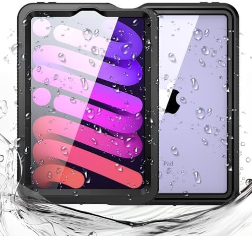 Miimall Custodia Compatibile con iPad Mini 7 Tablet, Cover Antiurto PC, Cavalletto Regolabile, Pellicola Protettiva, Case Protettive PC Sottile per iPad Mini 7 Tablet, Nero