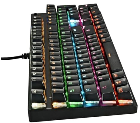 Angoily Gaming Mechanical Keyboard Rgb Backlit Keys USB Keyboard for Laptop Black