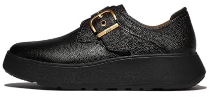 Fitflop F-Mode Stitch Tumbled-Leather Monk Strap Shoes, Mocasín Monkstrap Mujer
