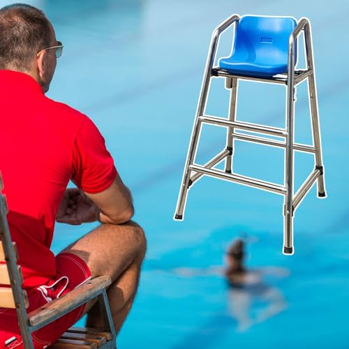 Sedia da guardia in acciaio inox ad alta vita per piscina/parco acquatico/spiaggia ponte di osservazione 47,2 pollici (120 cm)