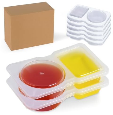 ZZXF 30PCS Double Compartment Condiment Containers with Lids – Reusable Snack & Dip Boxes, Portable Mini Plastic Sauce Pots, Microwave & Fridge Safe, for Meal Prep, Parties & On-the-Go Use