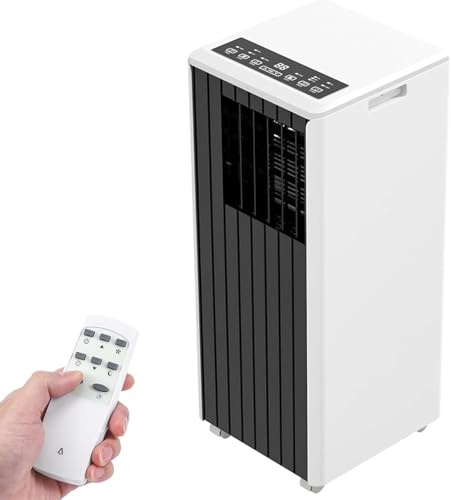 8000 BTU Tragbare Klimaanlage, 3-in-1 Kühlung, Luftentfeuchter & Ventilator für 350 Sq Ft Zimmer, Stehklimagerät mit Leiser Betrieb, 24H Timer, Schlafmodus, Fernbedienung & Fenster Kit