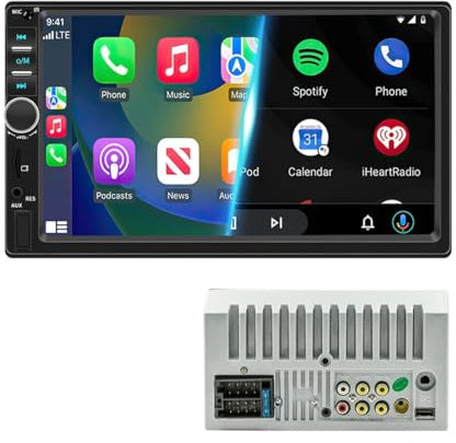 Double Din Car Stereo with Wired CarPlay and Android Auto, 7 Inch Touchscreen Car Radio with Mirror Link Bluetooth FM Radio USB/AUX/TF SWC Car Multimedia Player Audio Receivers