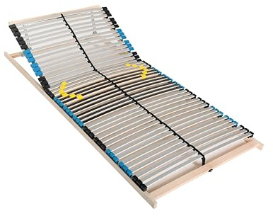 Stabiler Lattenrost 100x200, 42 Latten, Kopfteil verstellbar, 7 Komfortzonen, 6-fache-Härteregulierung, Made in Germany, Traglast bis 150Kg, Federholzrahmen, Lattenrahmen Buche, Lattenrost 100 x 200cm